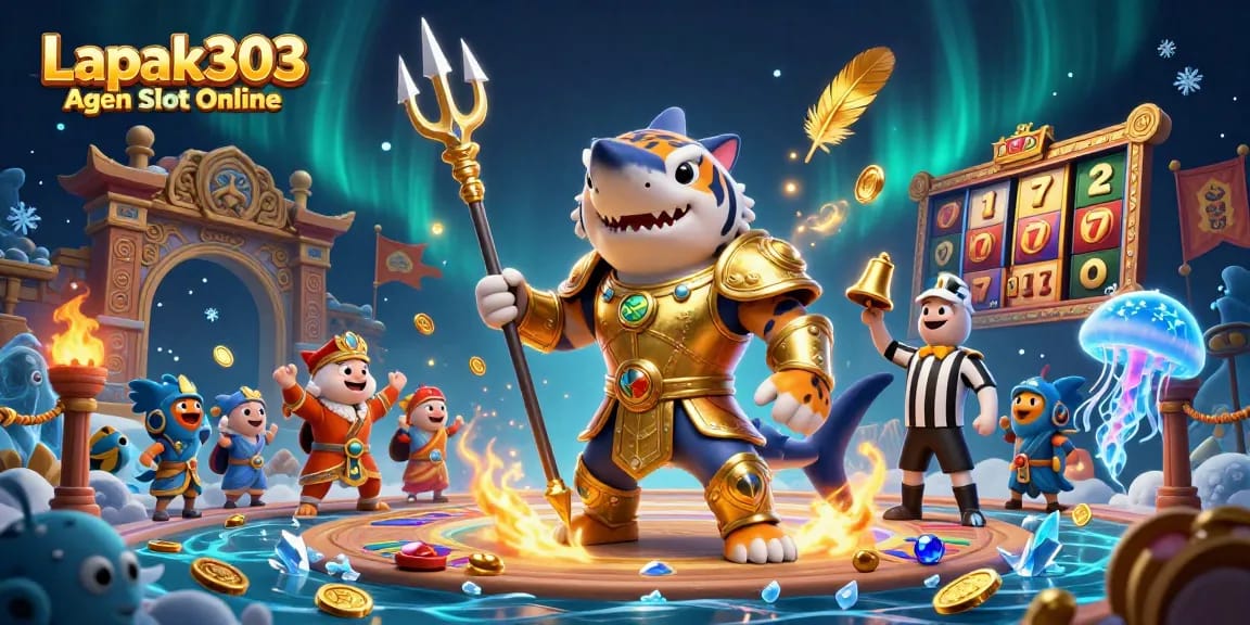 Join the thrilling action at Lapak303 Agen Slot Online with a dynamic underwater casino showdown.