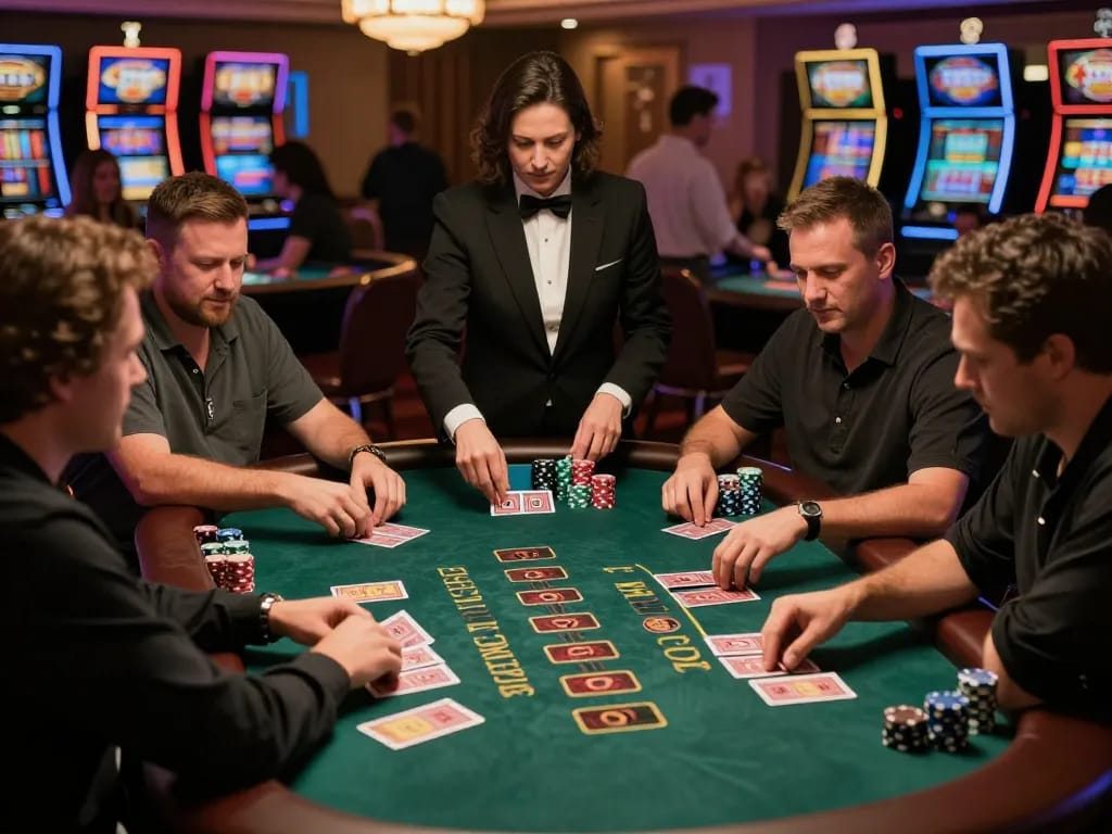 Players enjoying a thrilling game of blackjack at u88 casino table with action-packed gameplay