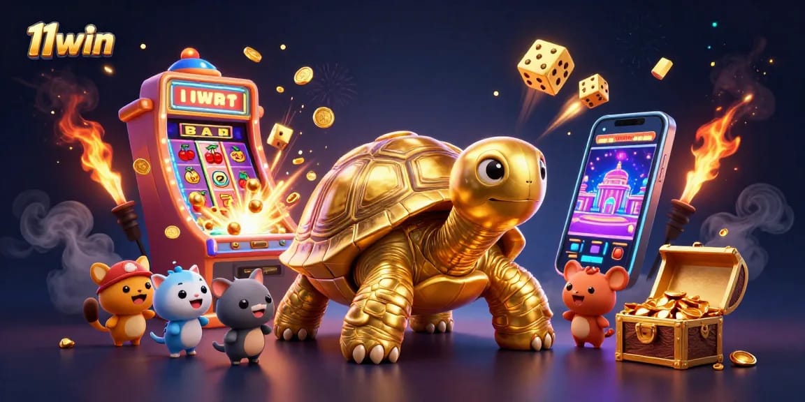 Engage in thrilling gaming adventures at 11win with a golden tortoise pinball machine and overflowing jackpots.