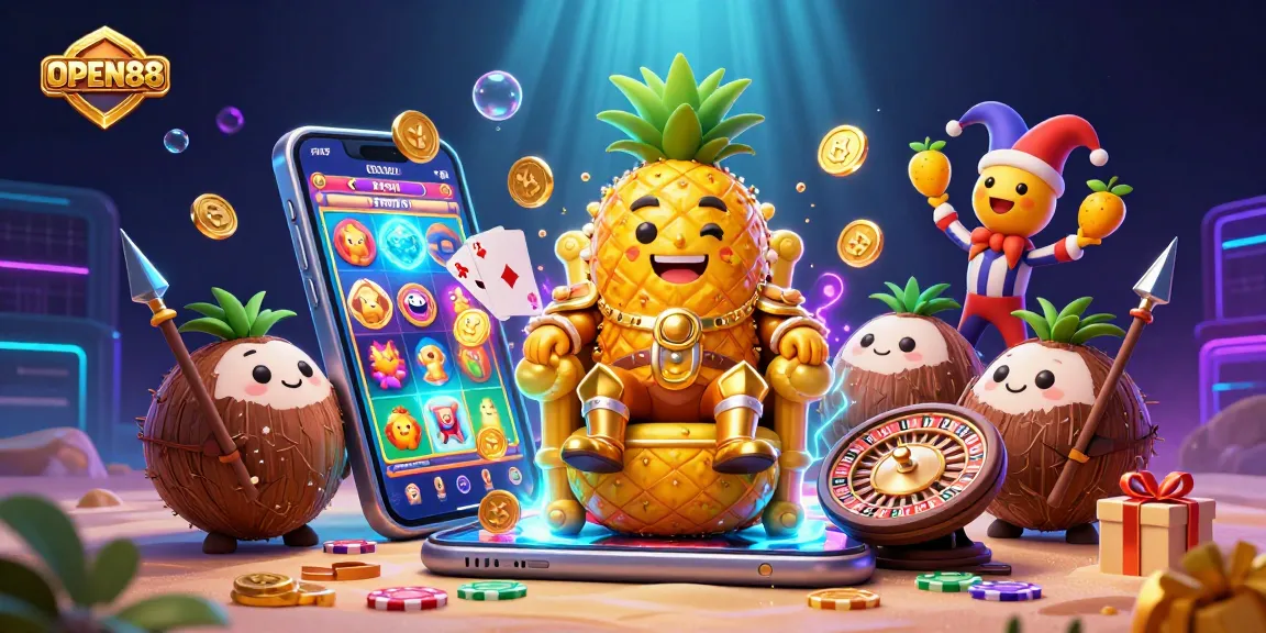 Engage in exciting gameplay at OPEN88 with vibrant characters and casino elements illustrating the thrill of winning.