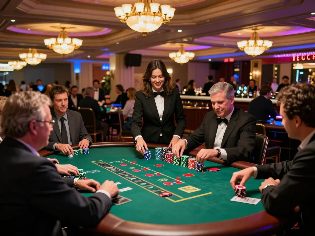 Players at LV 88 blackjack tables enjoying an exciting gaming experience in a lively casino.