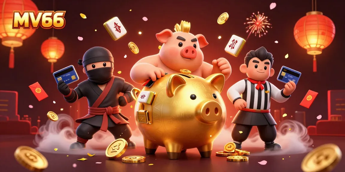 Join MV66 for an exciting gaming adventure with our vibrant casino-themed illustration.