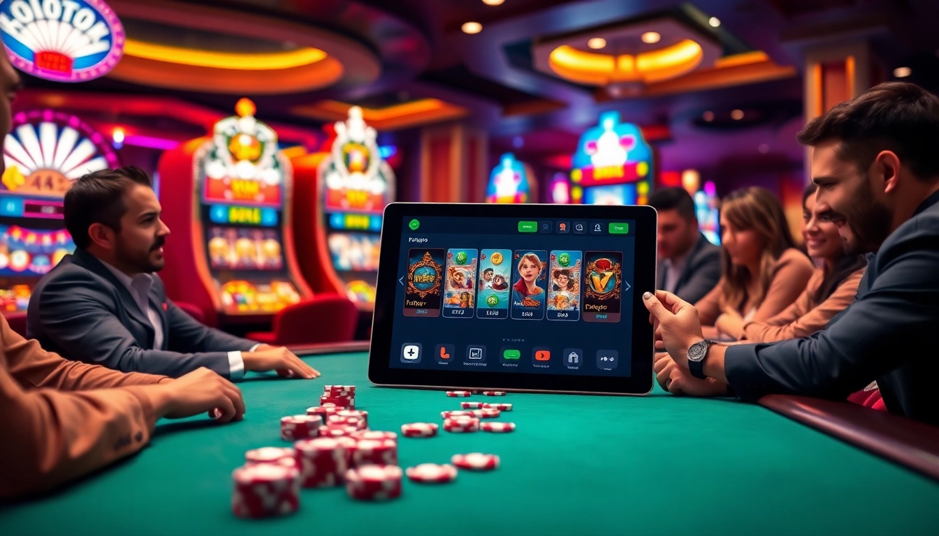 Engaging poker game scene at https://km88online.net/ showcasing players and vibrant slots.