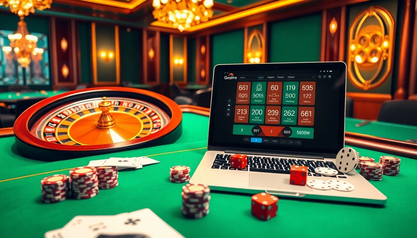 Experience excitement at https://88vn.cn.com/ with a luxurious casino setting featuring poker chips, roulette, and online gaming.