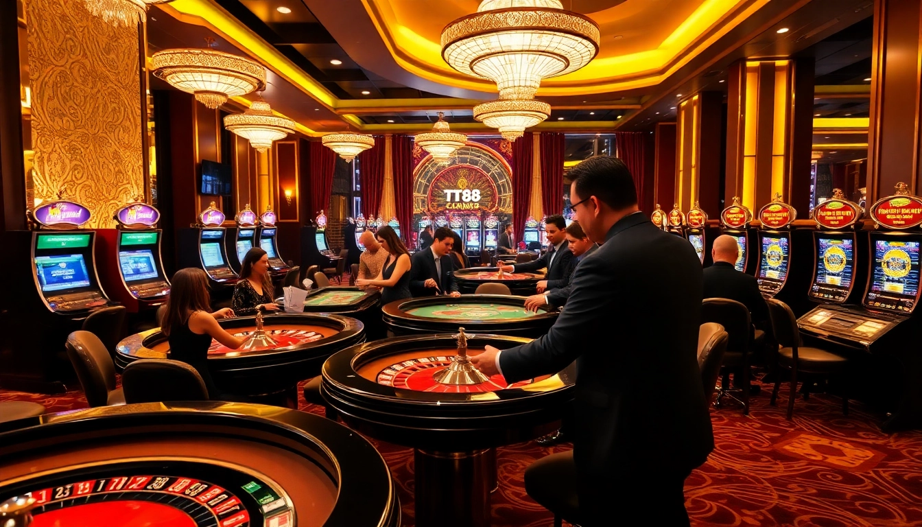 Experience the excitement at TT88, featuring vibrant casino tables and thrilling slot machines.