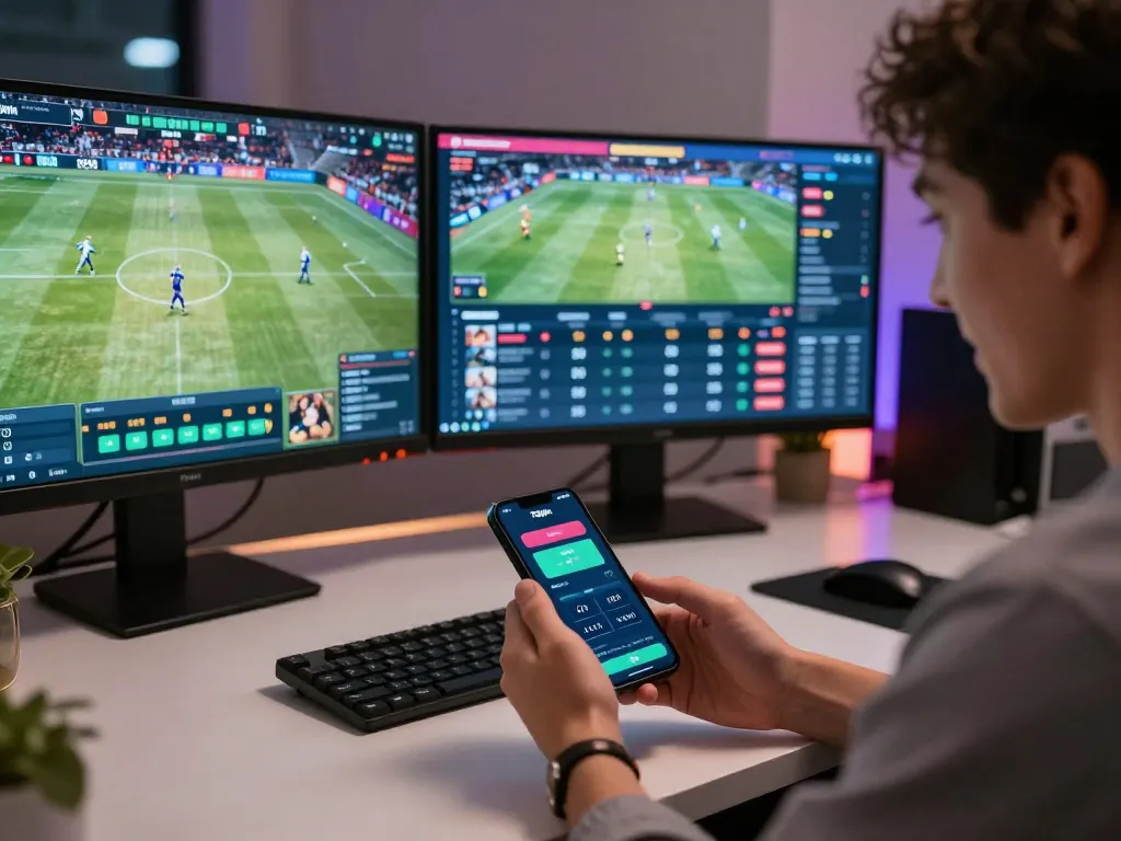 Engaging sports betting action on 78win mobile app during live game.