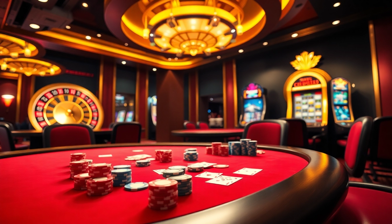 Experience thrilling casino action at KK55 with vibrant poker chips and spinning roulette.