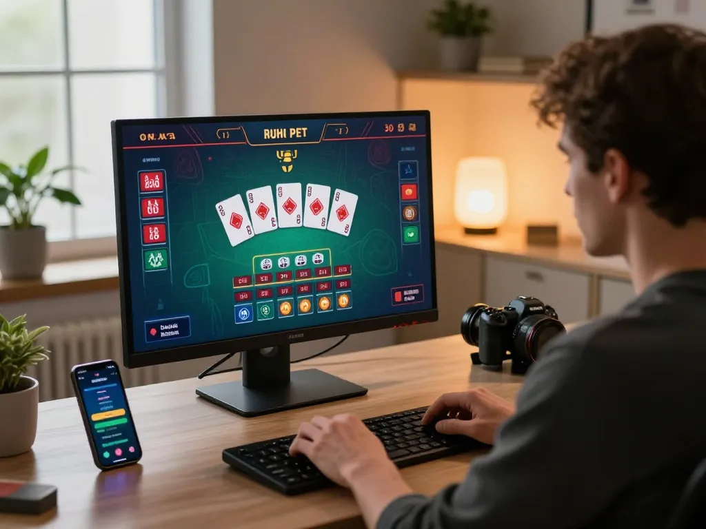 Engaging online gambling experience at https://tr88bet.com/ with a player participating in a live dealer game.