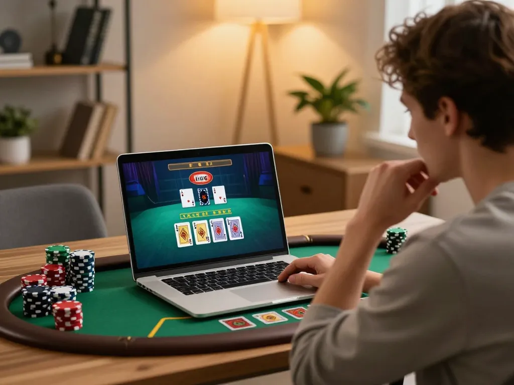 Player strategizing in an online game of blackjack on vin88, showcasing interactive gameplay.