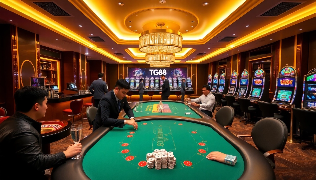 Experience excitement at TG88 casino with vibrant gaming tables and professional players.