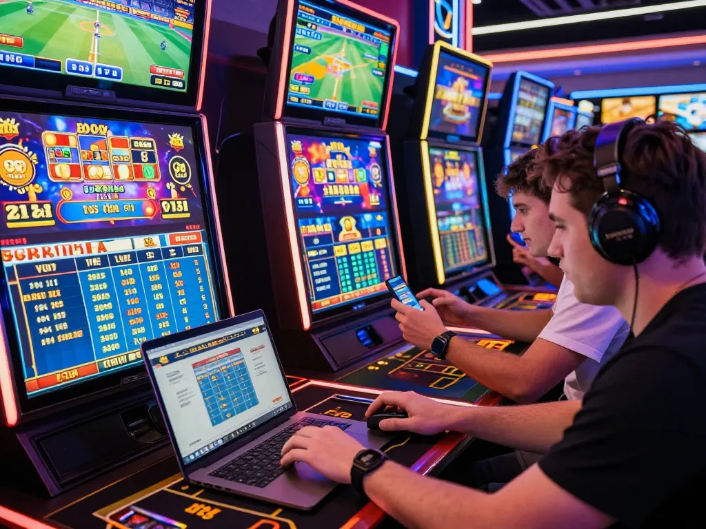 Players enjoying thrilling online gambling experiences on O8 platform with dynamic gaming visuals.