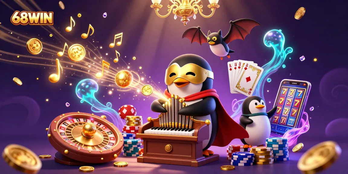 Experience thrilling wins at 68WIN with vibrant casino elements and dynamic game scenes.
