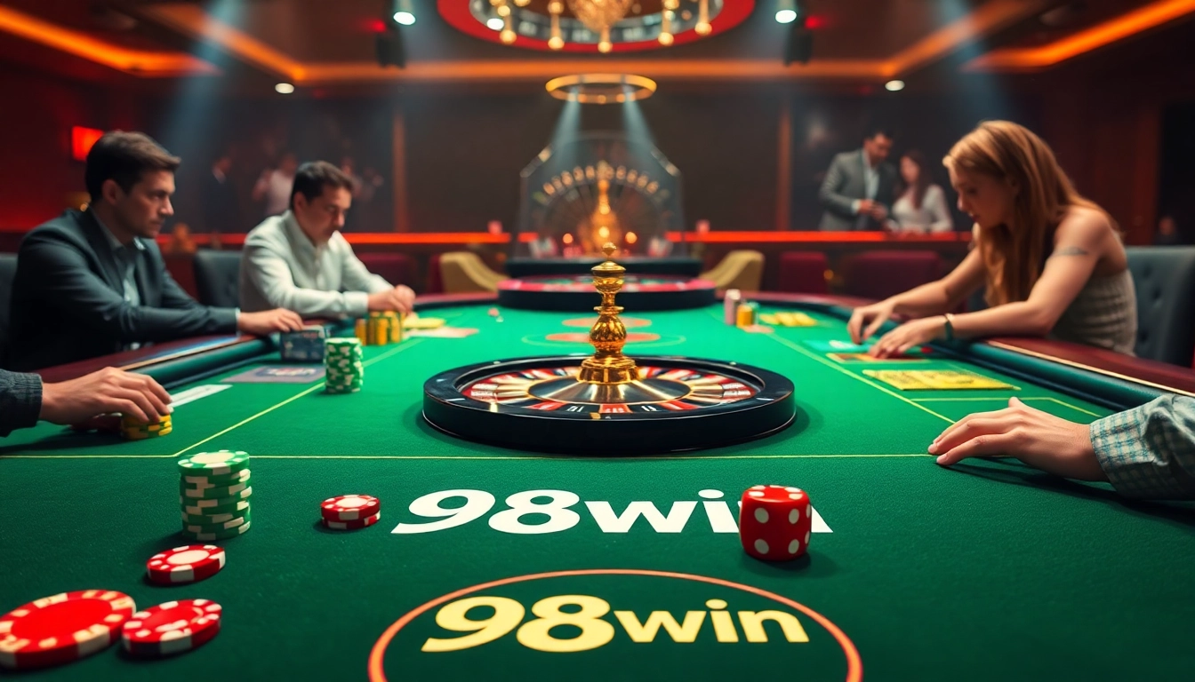 Experience the excitement of winning at 98win's luxurious casino tables.
