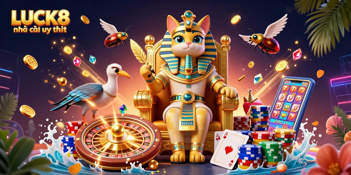 Experience excitement with LUCK8 nhà cái uy tín showcasing a vibrant 3D casino scene.