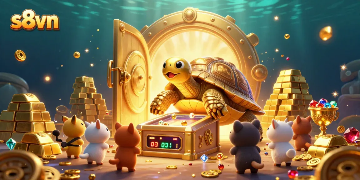 s8vn invites players to engage with a bustling cartoon casino scene filled with dazzling treasures.