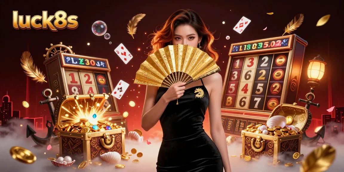 Win big at luck8s with captivating slots and 3D gaming excitement in this imaginative casino scene.