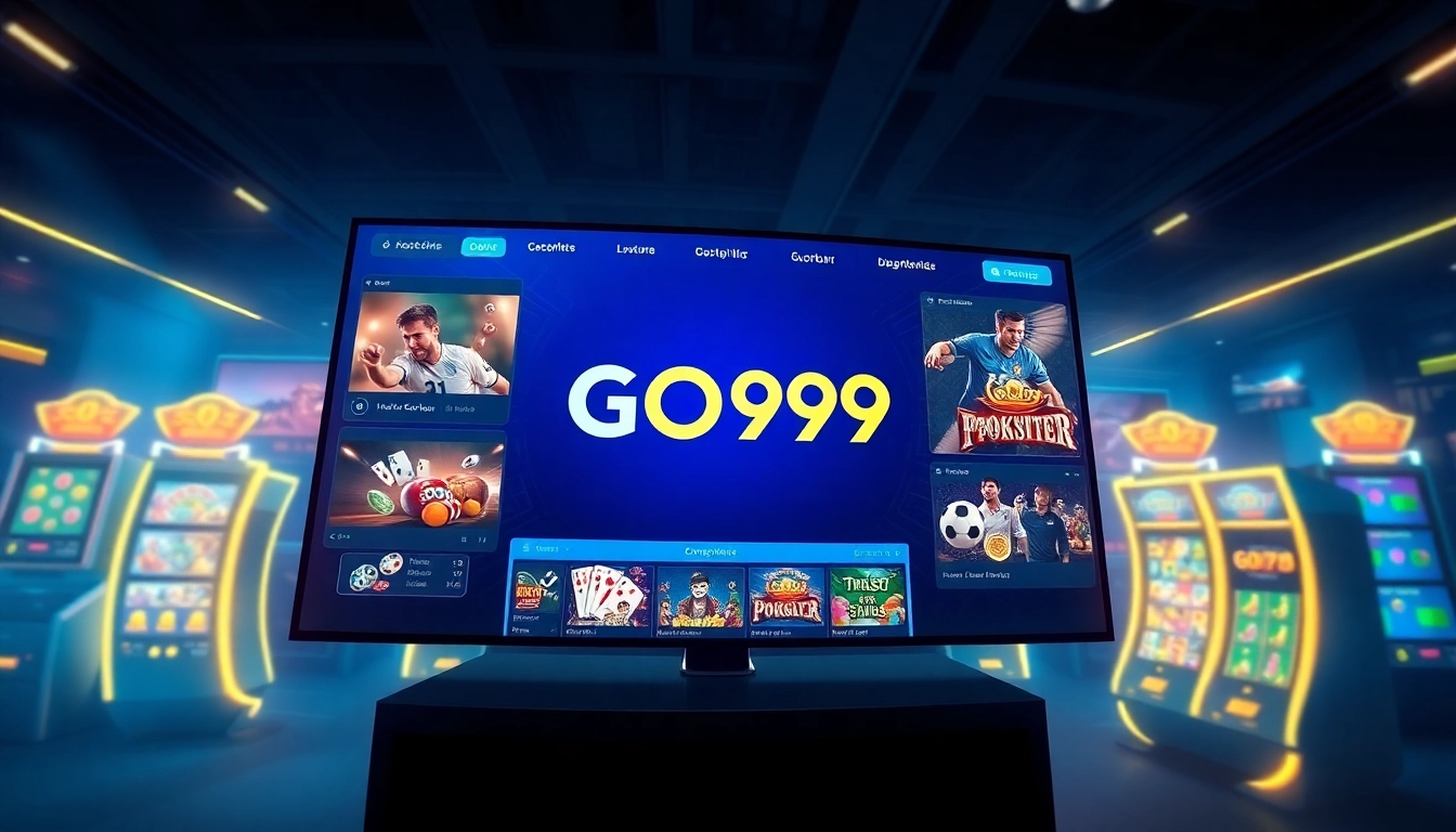 GO99 online betting platform showcasing sports betting and live casino games.