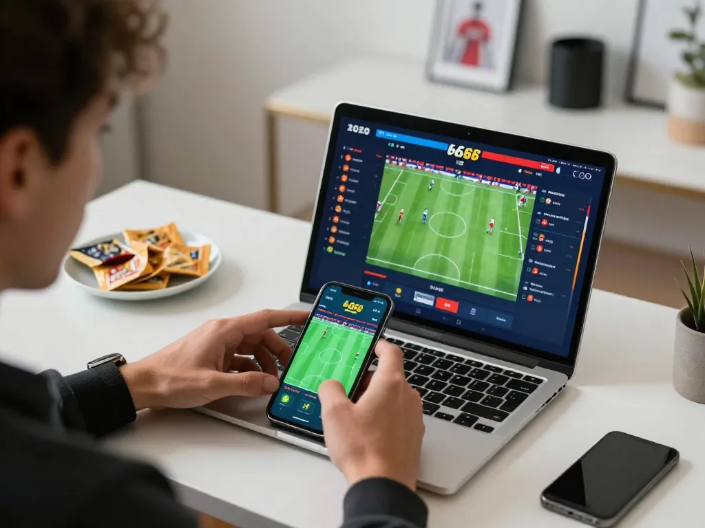 Experiencing online sports betting on S666 through a smartphone while strategizing at home.