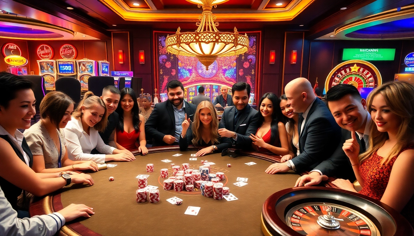 Players enjoying a thrilling game table at https://s8mode.com/, surrounded by colorful poker chips and dice.