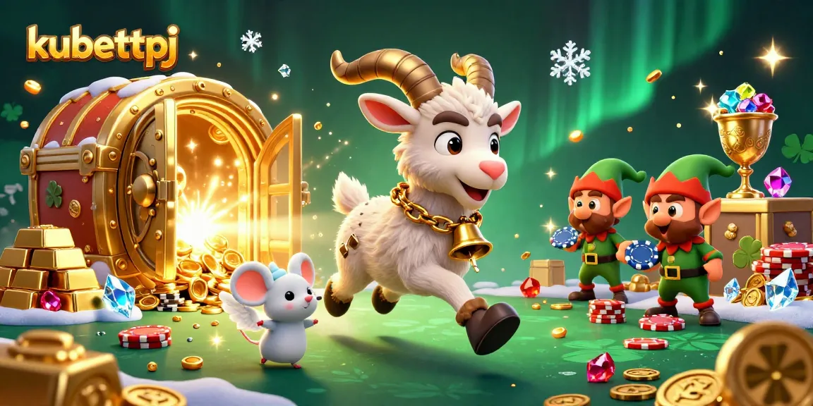 Experience thrilling gameplay at kubettpj with festive characters in a packed casino scene.