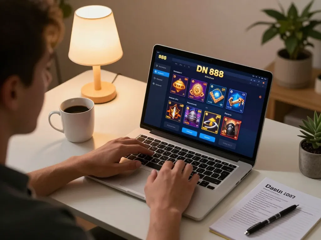Engaging with DN 888 app for strategic online betting in a cozy home setup.
