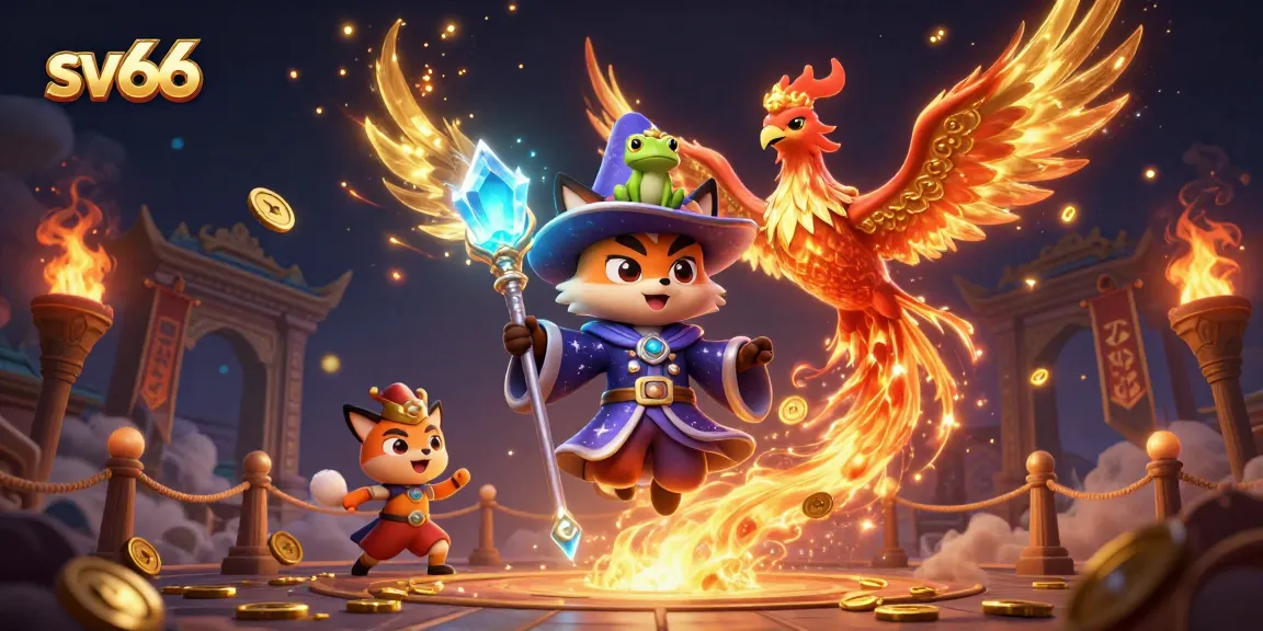 Engage with sv66, the dynamic online casino experience featuring a wizard fox, phoenix, and immersive game elements.