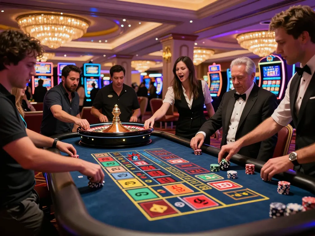 Players engage in an exciting roulette game at Fun79, showcasing dynamic betting action and vibrant casino atmosphere