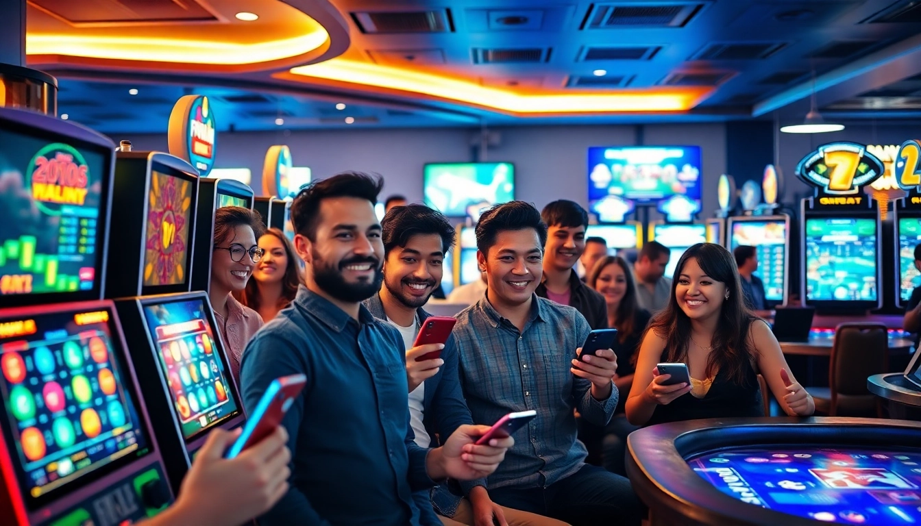 Exciting online gaming experience at 555win com with diverse players enjoying various betting games.