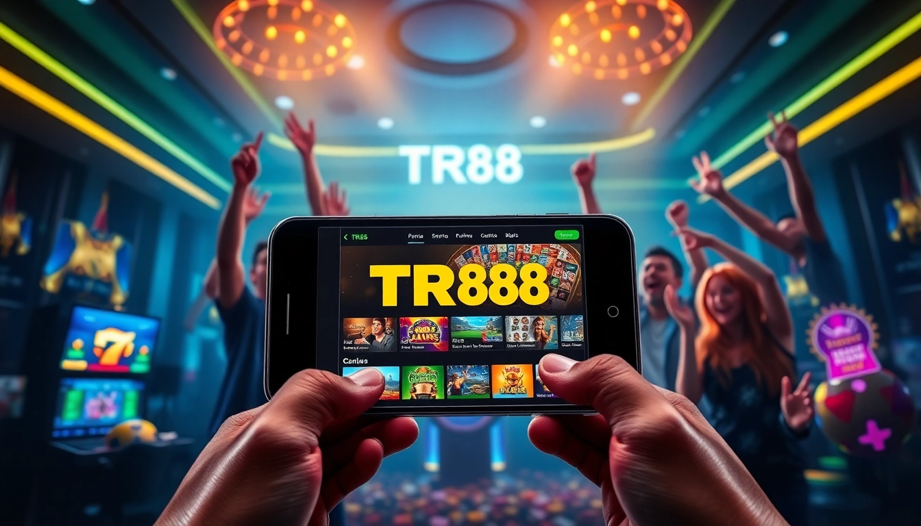 TR88 online betting platform showcasing diverse game options and user-friendly app interface.