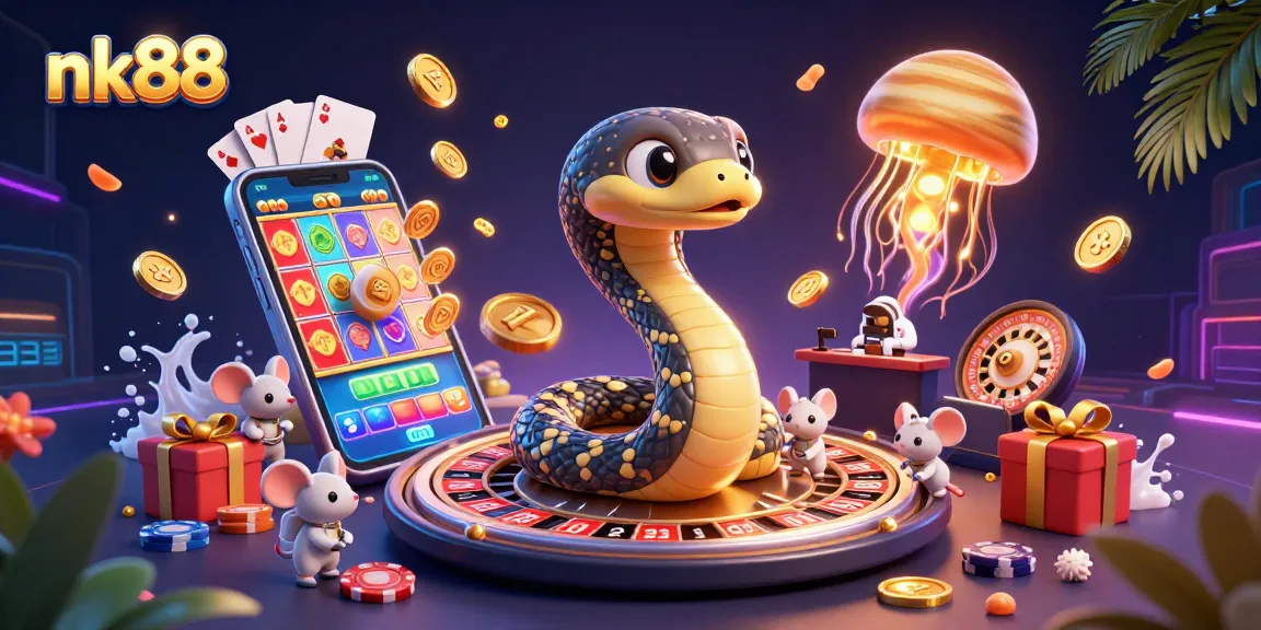 Experience the thrill of nk88 with astronaut mice betting on a cosmic roulette wheel.