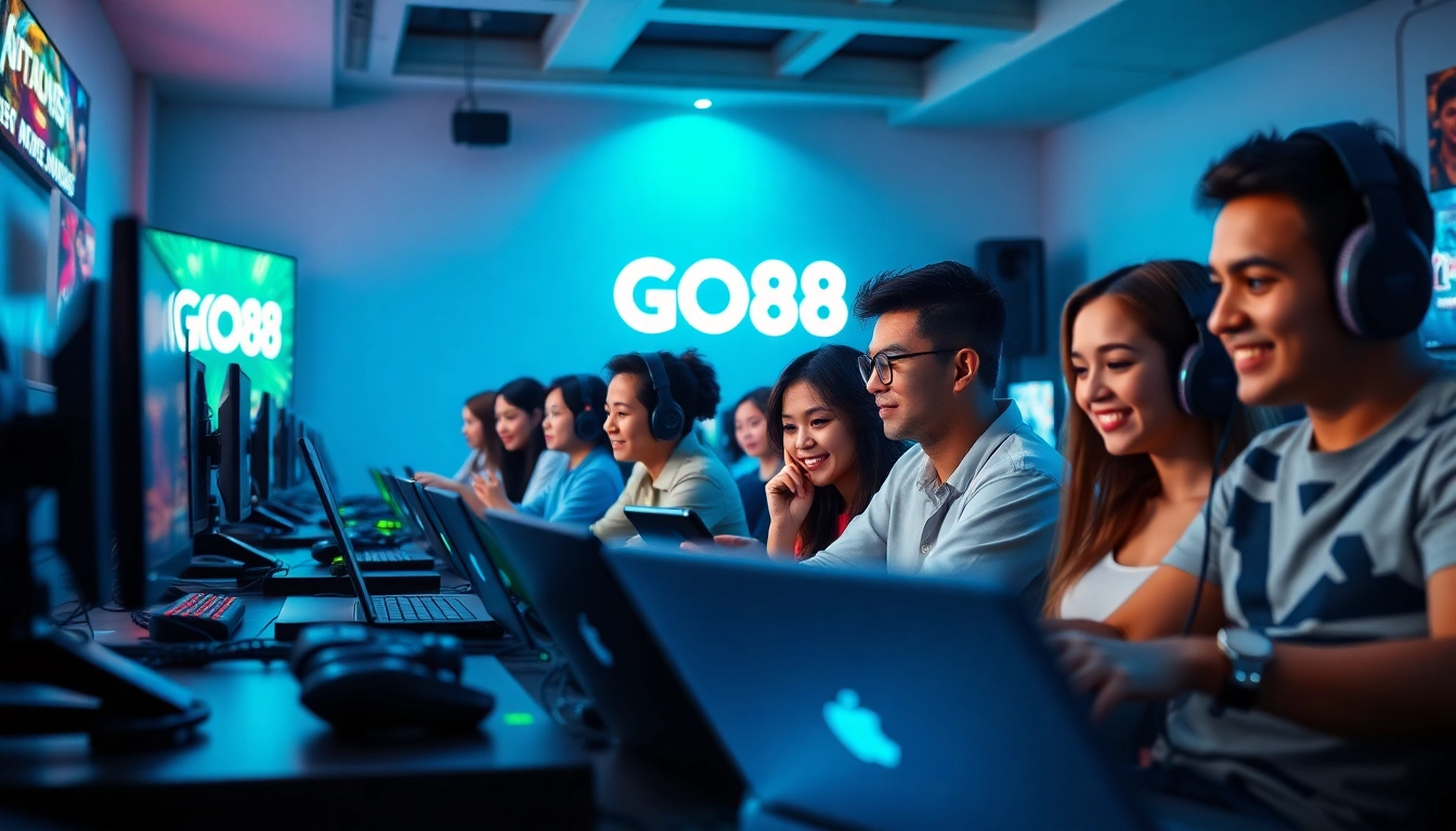Exciting online gaming experience on GO88 with diverse players fully engaged.