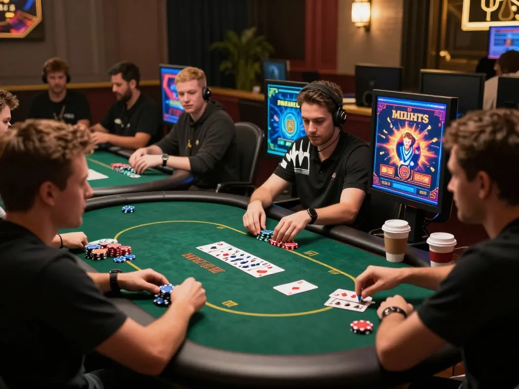 Players engaged in an exciting online poker game at NK88, showcasing vibrant graphics and immersive gameplay.