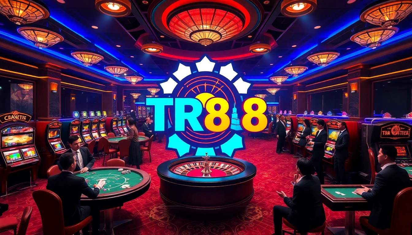 Engage in thrilling gambling at TR88 casino with vibrant tables and exciting game elements.