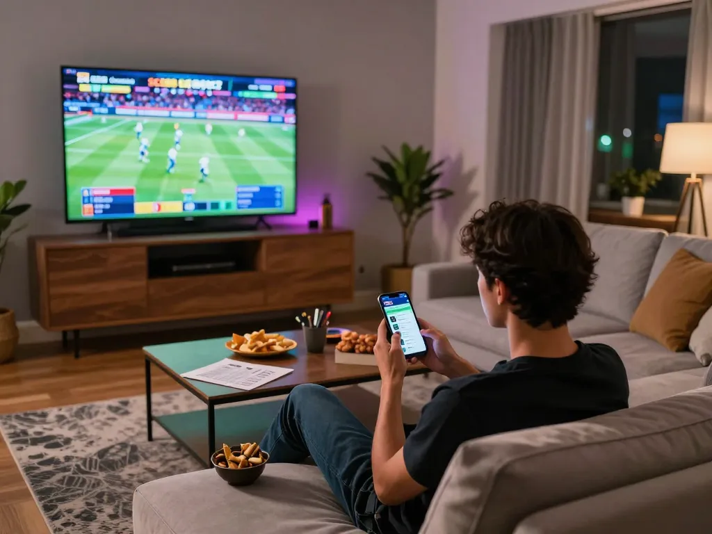 Engaging with SC88 betting app during an exciting online gambling session for sports.