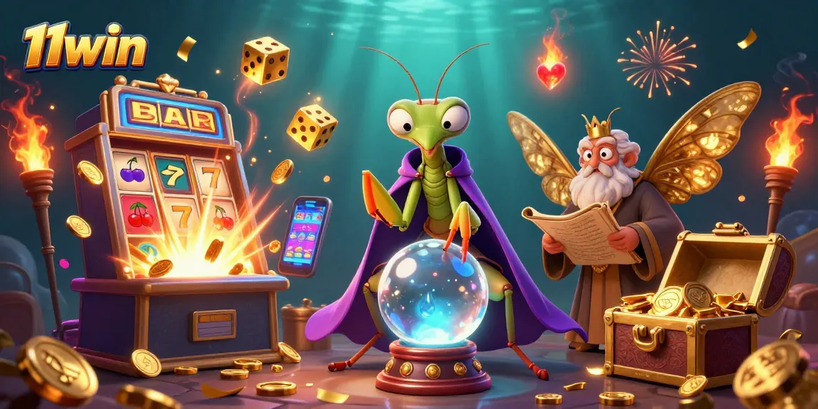 Engage with 11win featuring vibrant 3D casino characters among dynamic gambling elements.