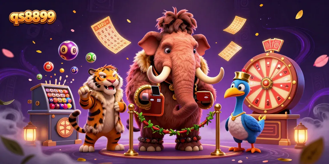 Experience thrilling entertainment at qs8899 with unique casino characters amidst vibrant gaming elements.