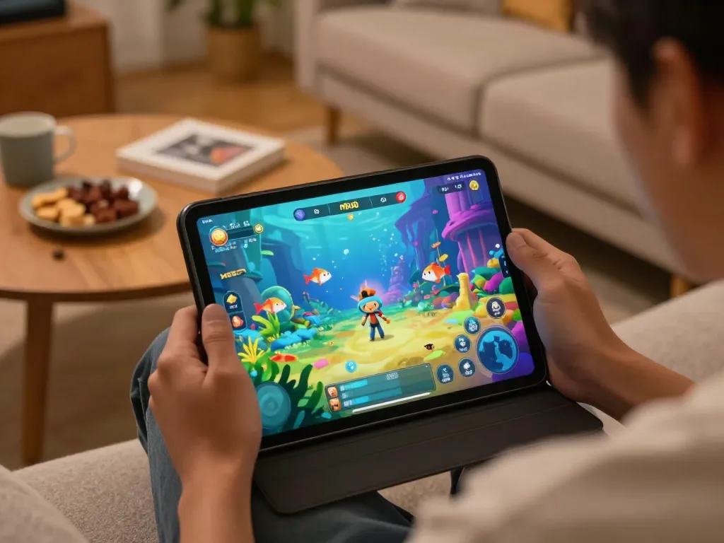 bắn cá mb66 gameplay on a tablet during an engaging home gaming session