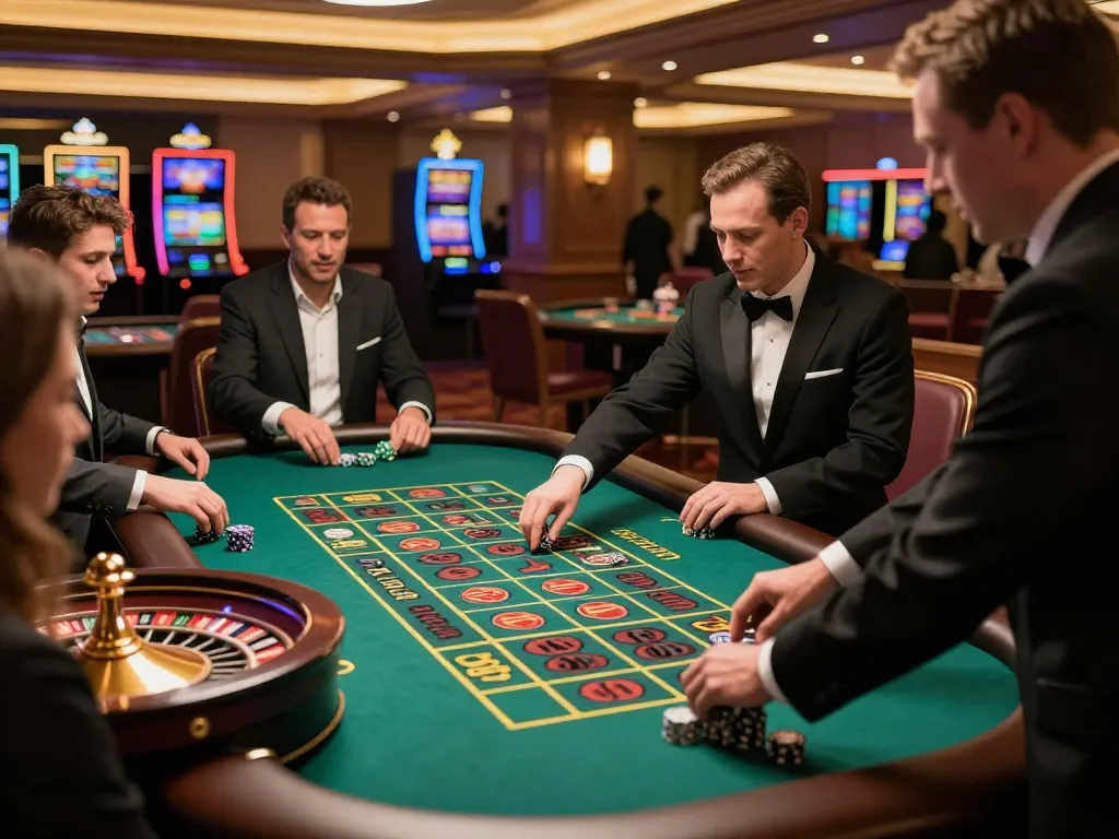 Players thrill with every spin at DH88 Casino's roulette table, showcasing excitement in a dynamic atmosphere.