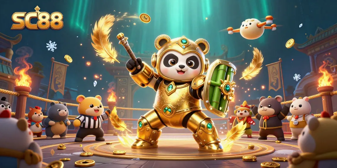 Experience the thrilling excitement of SC88 in a vibrant casino arena with dynamic characters and action.