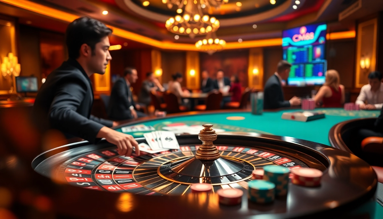 Experience the thrill of gambling at CM88 trang chủ with vibrant casino visuals.