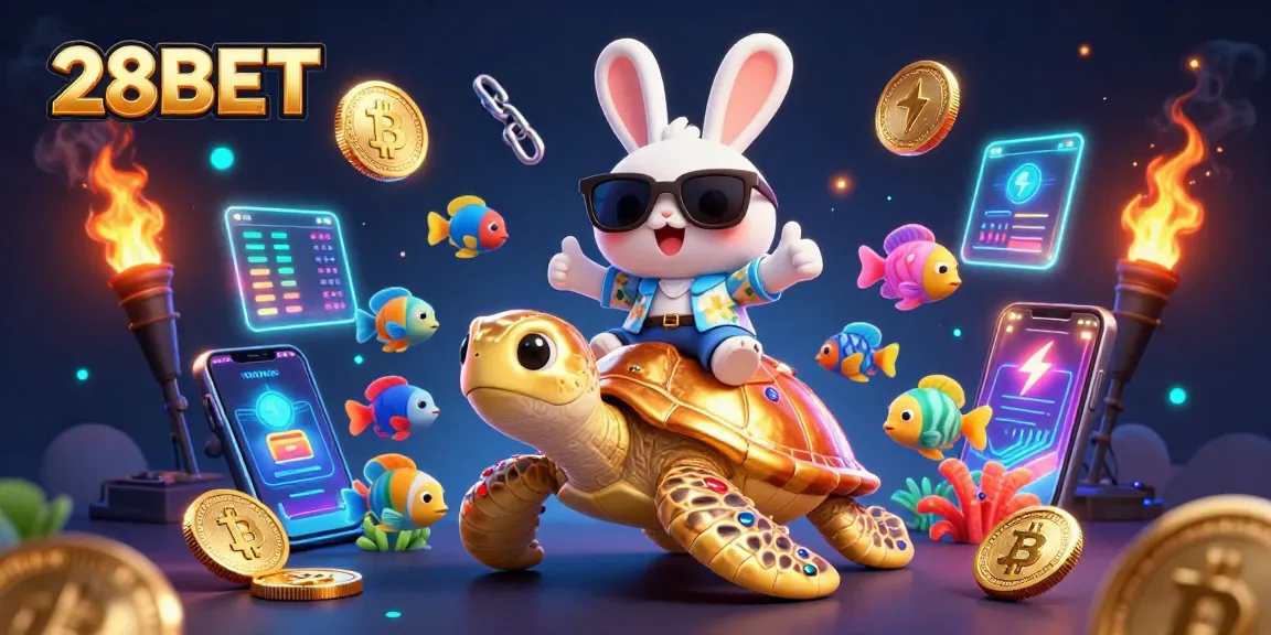 Play exciting casino games at 28BET with vibrant characters and dynamic casino elements.