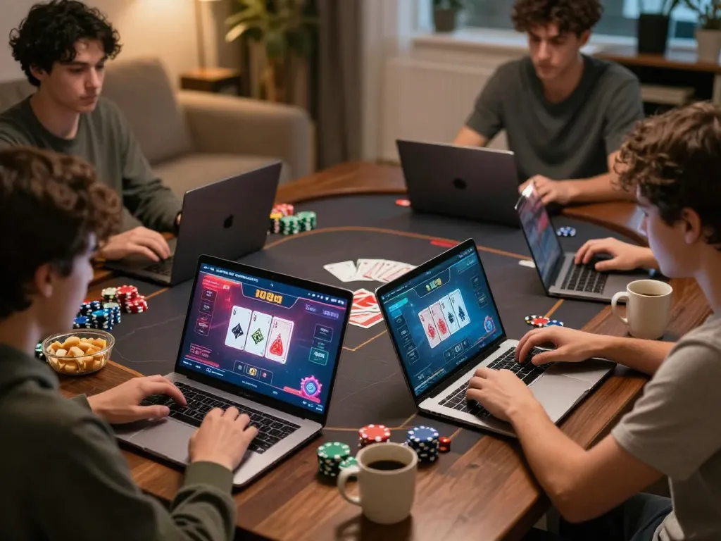 Online players engaged in a competitive session at nhà cái au88 showcasing exciting poker gameplay.
