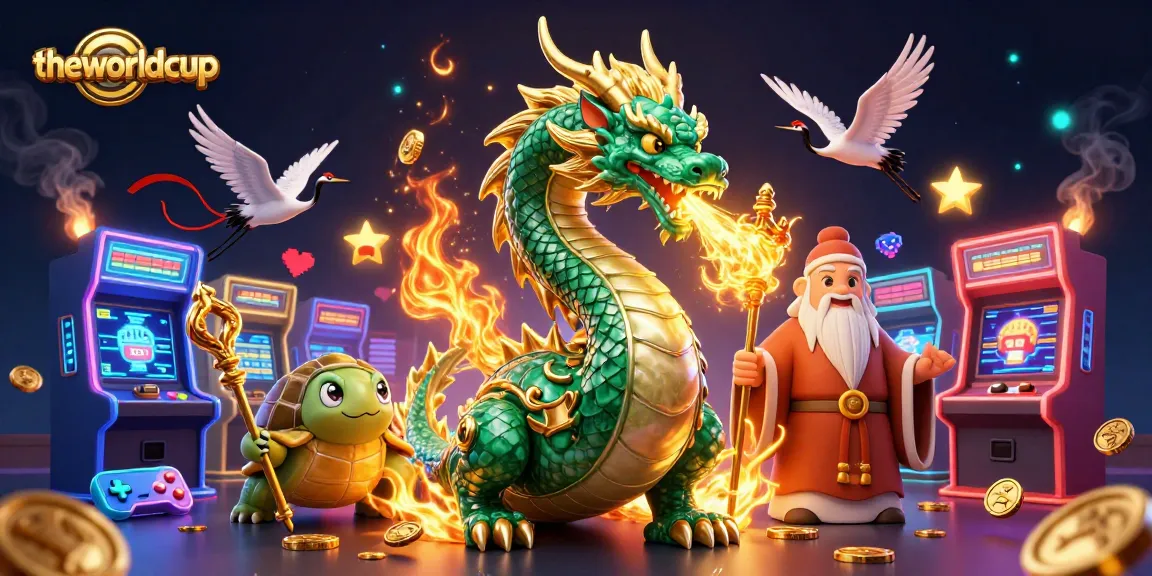 Experience the excitement of theworldcup with a vibrant 3D casino illustration featuring unique characters and dynamic game elements.