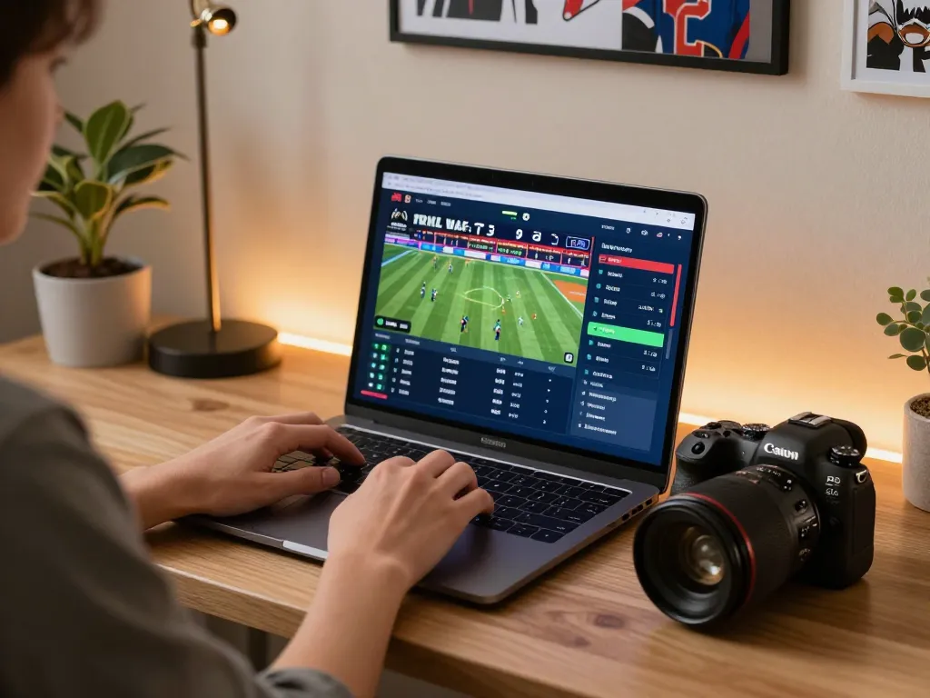 Engaging online betting scene with Nhà cái SC88 interface on laptop, showcasing live odds and sports action