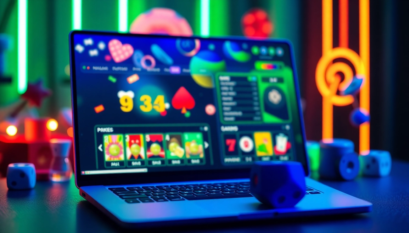 Dynamic online gambling interface representing https://nhacaiuytin.tokyo/ with engaging game displays and vibrant colors.