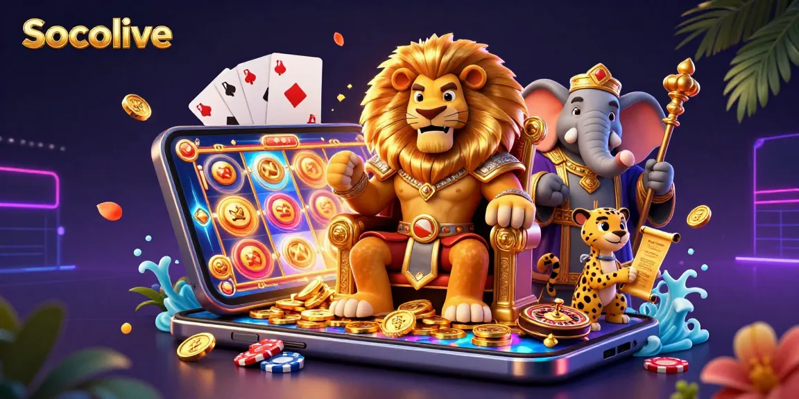 Socolive offers an engaging gaming experience with a fierce lion king and vibrant slot action.