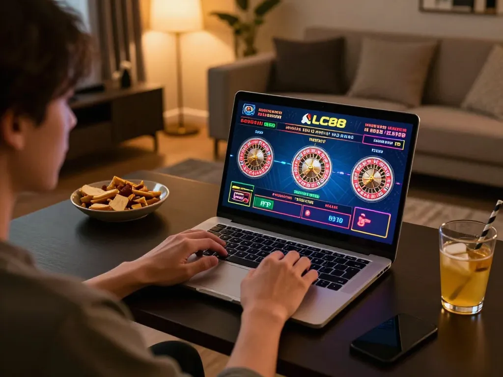 Play engaging roulette on LC88 platform in a cozy home gaming setting