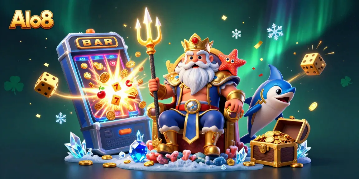 Alo8 offers a vibrant 3D casino scene bursting with slot machine jackpots and gaming excitement.