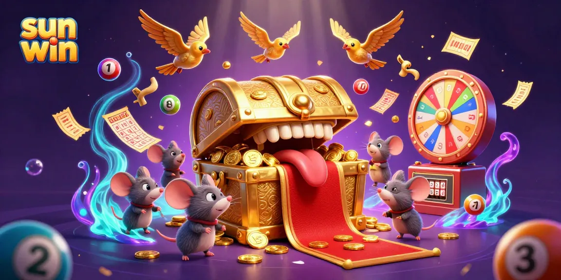 Experience the thrilling adventures of sun win with a vibrant casino scene full of colorful lottery elements and dynamic gameplay.