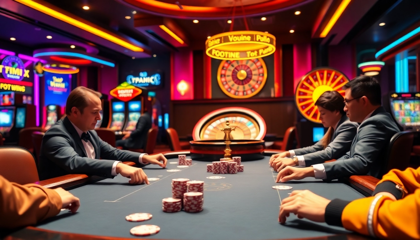 Players enjoying a high-stakes poker game at 79win's professional casino.